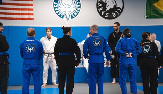 Jiu-Jitsu students practicing techniques at Legacy Academy.