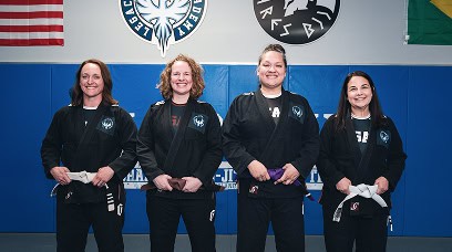 Women’s Self-Defense training session at Legacy Jiu-Jitsu Academy, focusing on empowering women thro.