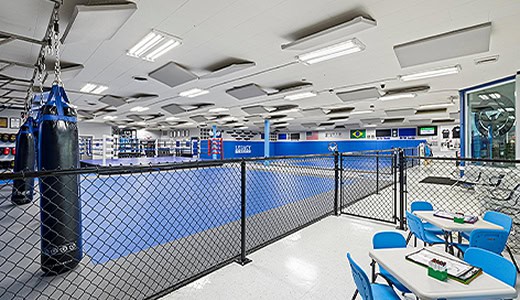 Jiu-Jitsu training area at Legacy Academy with mats and equipment for martial arts practice.